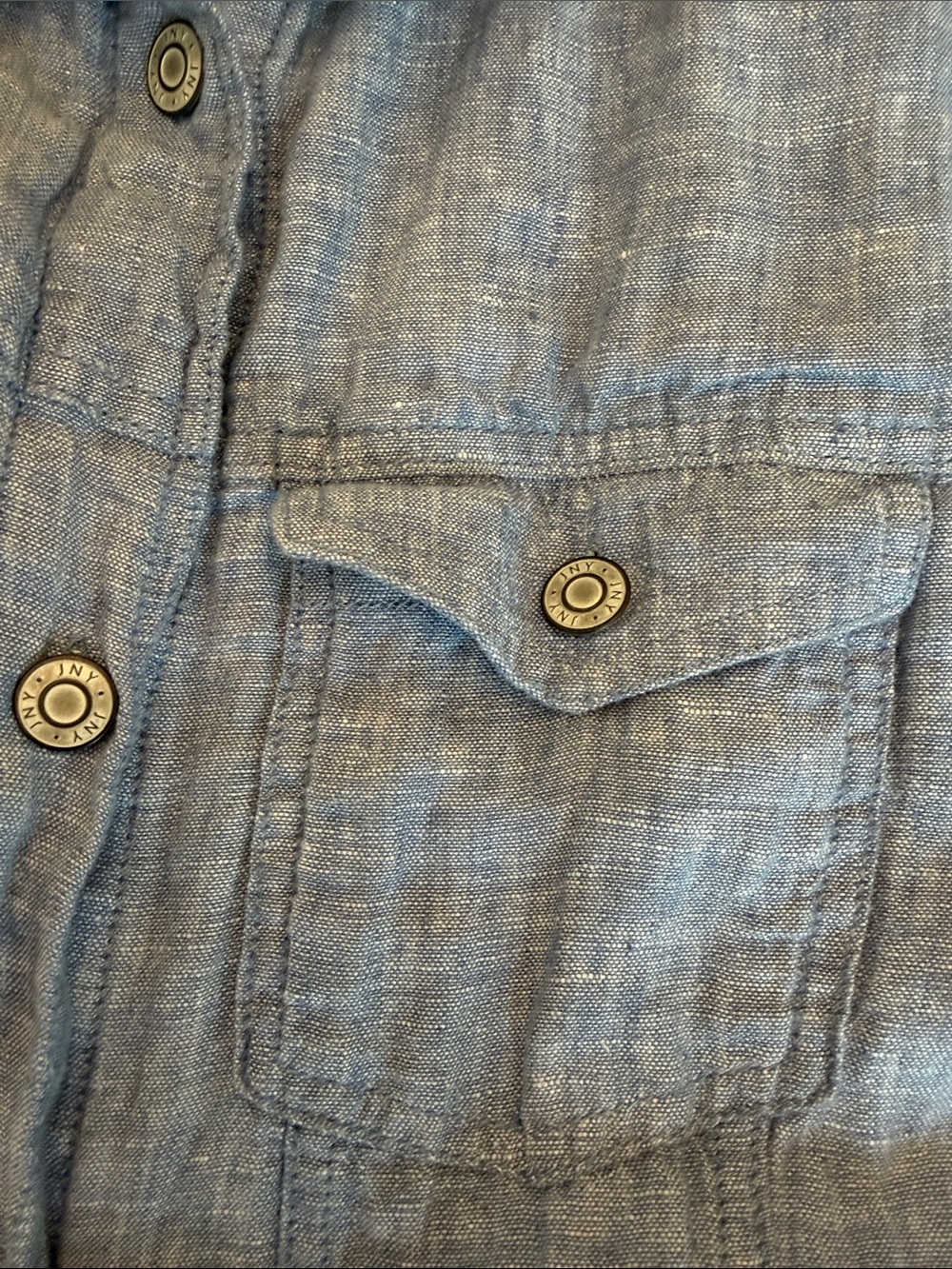 JNY Jones New York 100% Linen Light Blue Jean Style Jacket Plus Size 3x - Picture 9 of 13